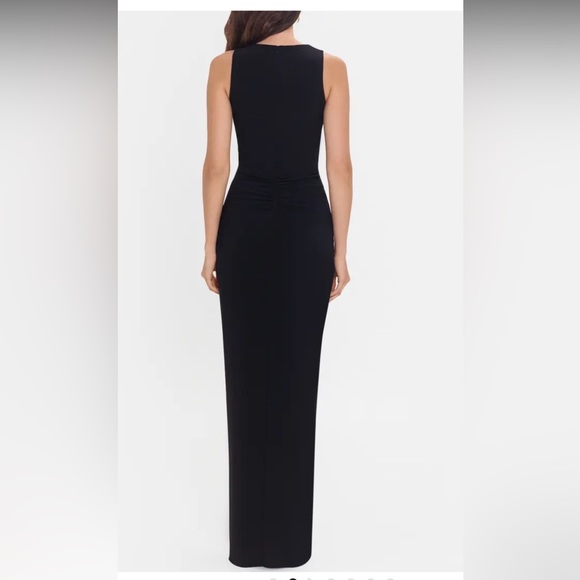 Betsy & Adam Ruched Ruffle Column Gown - Picture 4 of 4